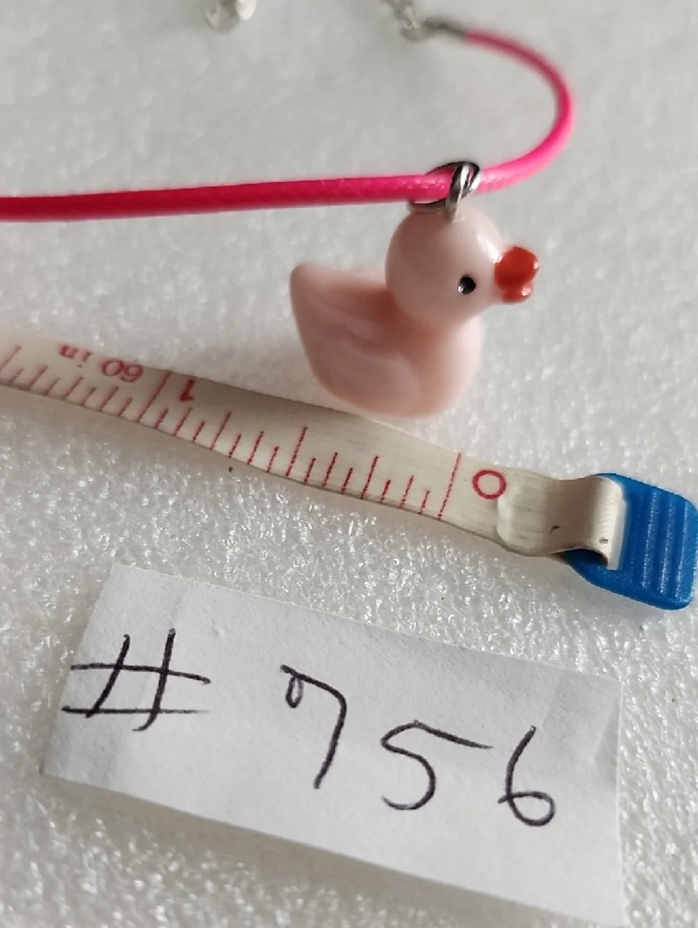Hand Crafted Pink Rubber Duck Charm Bracelet/ Anklet with Orange Beak